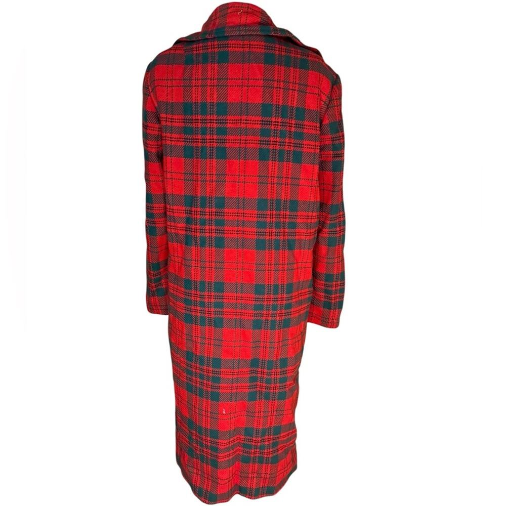Vintage 50s Pendleton Virgin Wool Red Plaid Tartan Car Coat Womens L Heritage - Picture 6 of 8